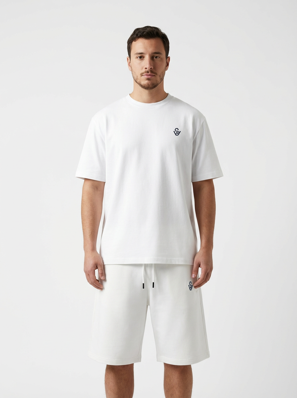 Ensemble Short signé SW Blanc