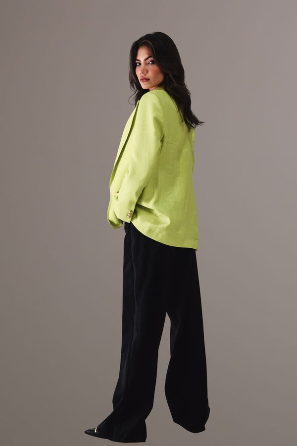 Veste jaune fluo en lin