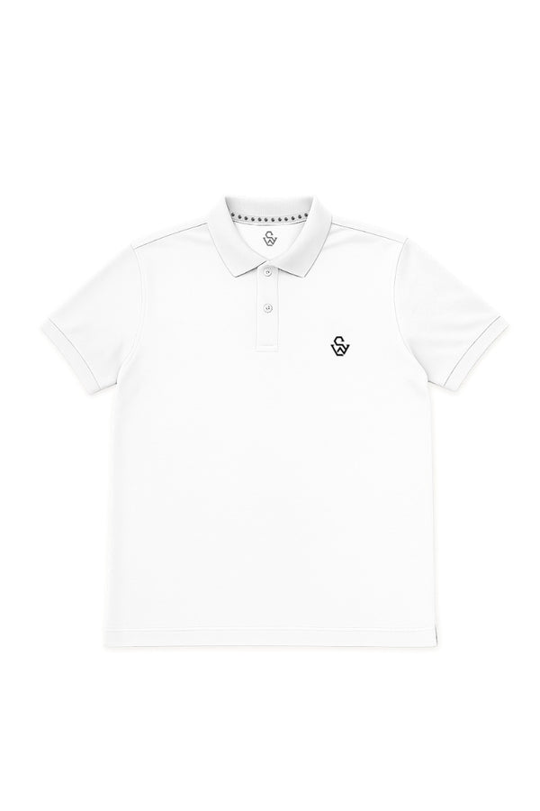 Polo signé SW Blanc