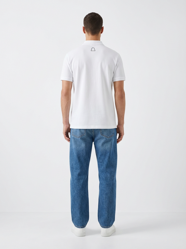 Polo signé SW Blanc
