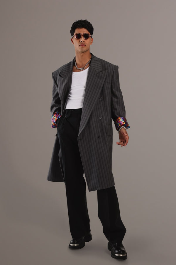 Manteau oversize gris anthracite