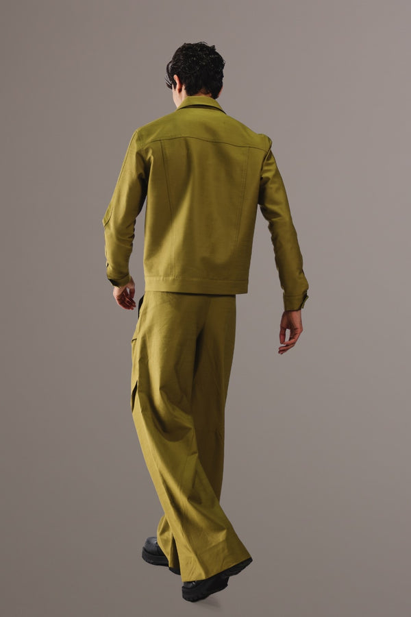 Ensemble deux-pièces monochrome Vert olive