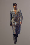 Manteau texturé aux reflets métallisés