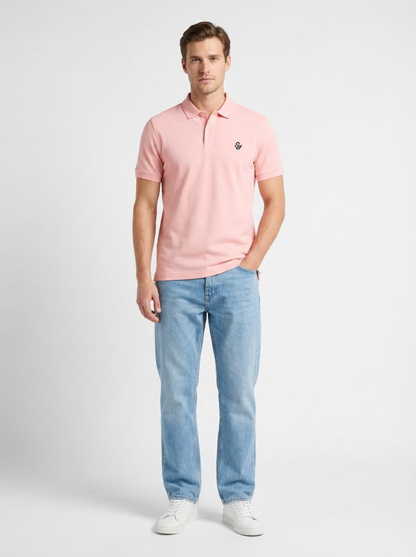 Polo signé SW Rose saumon
